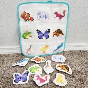 LOVEVERY Quilted Critter Pockets Soft Animal Matching Montessori Complete Set